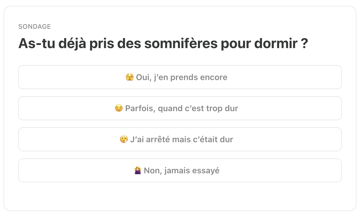 As-tu déjà pris des somnifères pour dormir ?